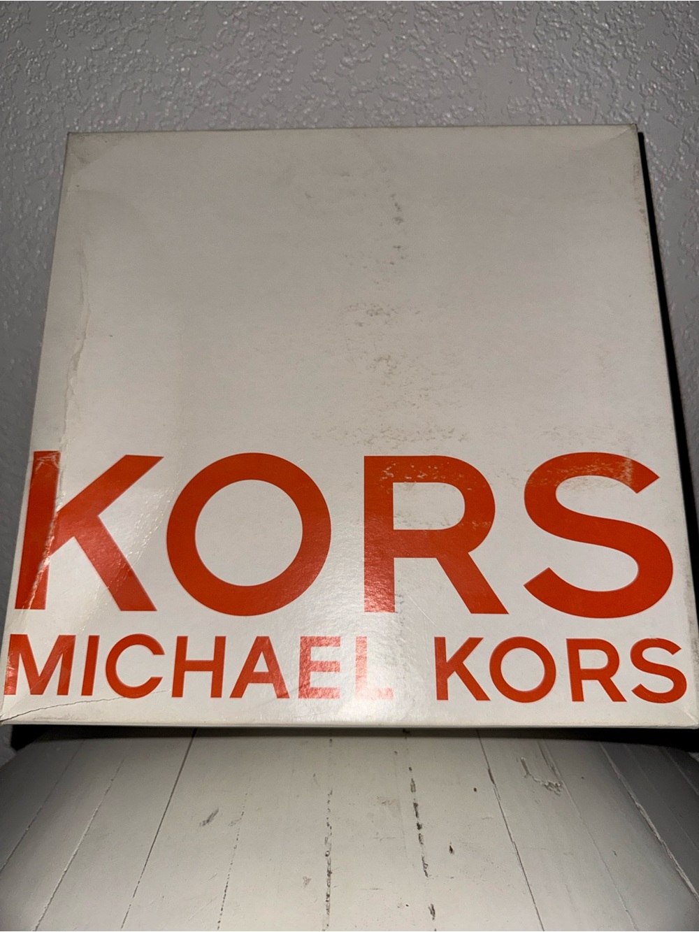 Michael Kors White Box with Bright Orange Logo